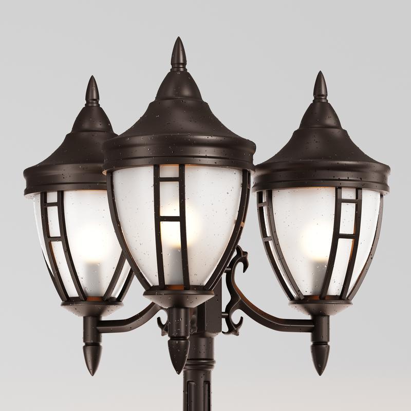 Светильник Rivoli 3х60Вт E27 IP44 садово-парковый Maytoni O026FL-03B