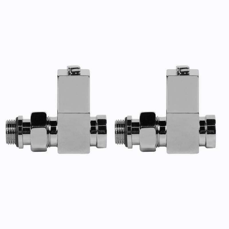 Набор дизайн-вентилей CUBE прямой 1/2дюйм хром Royal Thermo НС-1193189