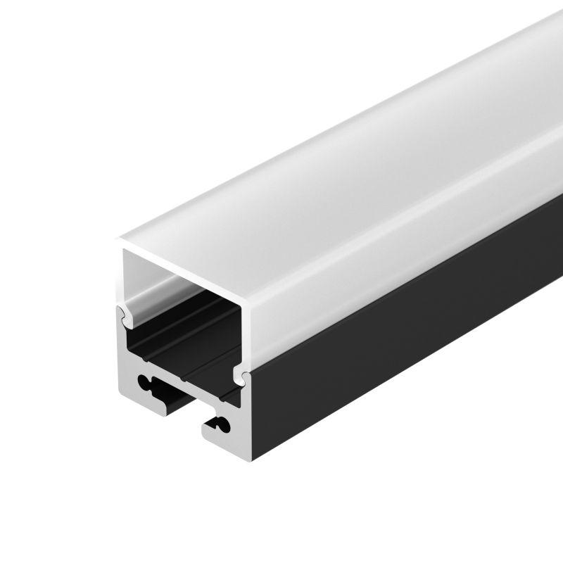 Профиль SL-LINE-2011M-2500 BLACK+OPAL SQUARE L2500 с экраном алюм. Arlight 027993