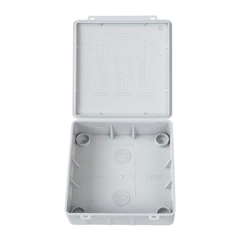 Коробка распределительная ОП 100х100х30 (HF) для прям. монтажа двухкомп. безгалоген.(уп.8шт) Промрукав 60-0302м