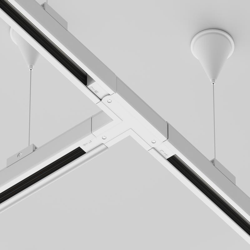 Коннектор Т-образный лев. Trinity бел. Voltega TRA-VGL005CT-31W-L