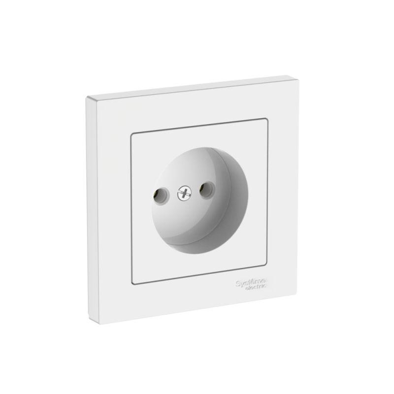 Розетка AtlasDesign 16А без заземл. быстрозажим. клем. в сборе бел. SE ATN000140S