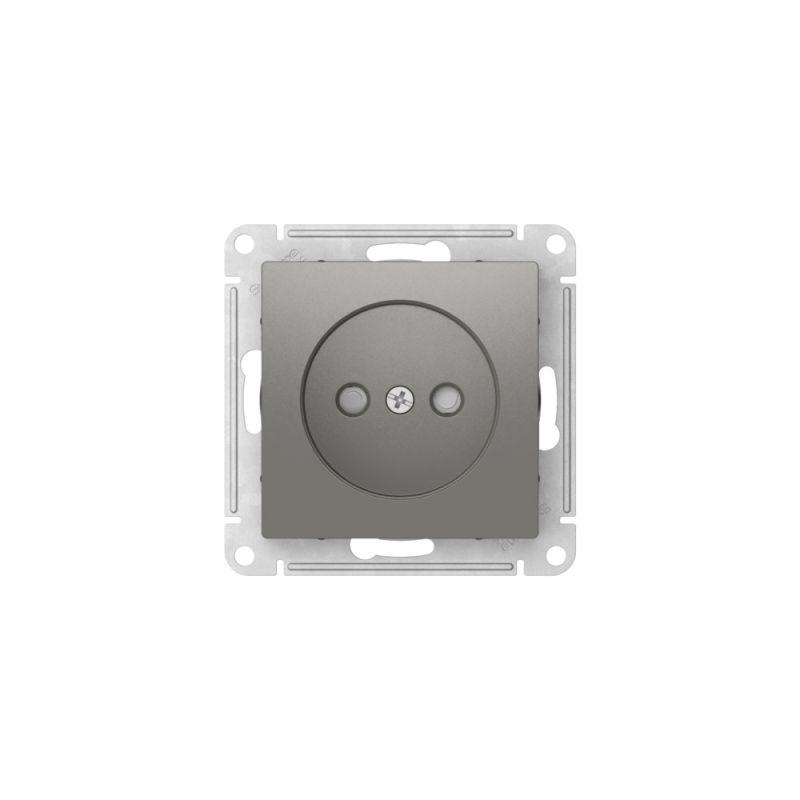 Розетка AtlasDesign 16А без заземл. защ. шторки быстрозажим. клем. механизм сталь SE ATN000949S