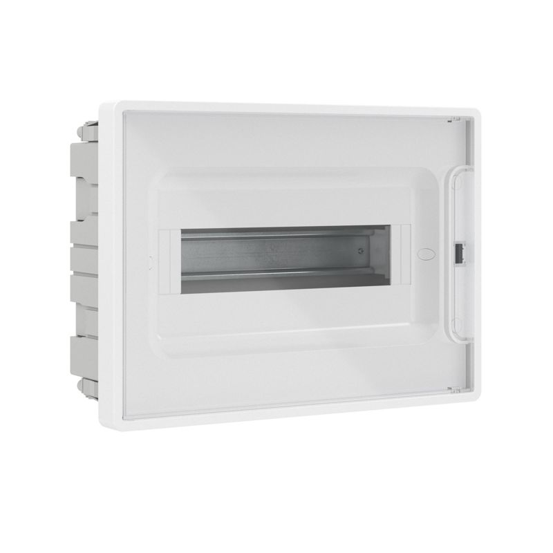 Щиток встраиваемый FRAME 12мод. для полых стен с прозр. дверцей с 2 шинами PEN на 6 и 8 отверст. бел. DKC F12B3WT