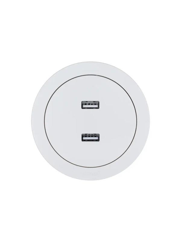 Розетка 2-м СП OSEN USB разъем бел. LEZARD 743-0288-192