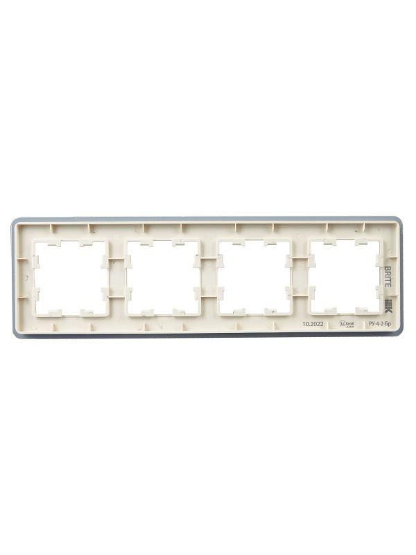Рамка 4-м BRITE РУ-4-2-Бр стекло песчан. RE IEK BR-M42-G-41-K98