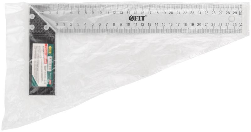 Угольник столярный рифленая шкала алюм. основание 300мм FIT 19462