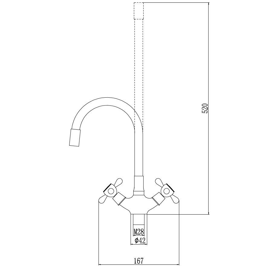 Смеситель для кухни с гибким изливом Fmark FM4319-01, хром