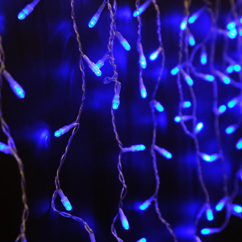 Гирлянда "Бахрома" OIC100LSE-B-T-I4-F 100LED син./бел. 2х0.5м 20 нитей 24/56/32/48см соединяемая до 20шт уличная мерцающая SHLights 4690601034991