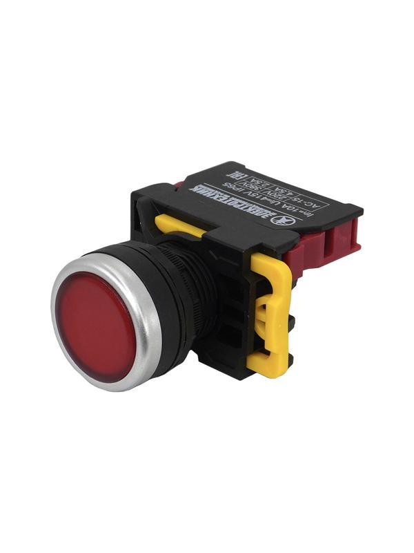 Выключатель кнопочный ВК22-EW3462 1НЗ цилиндр с подсветкой 220В d22мм IP65 красн. Электротехник ET006021