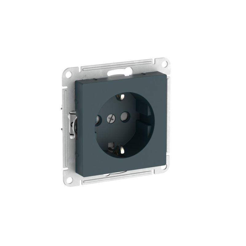 Розетка AtlasDesign 16А с заземл. защ. шторки быстрозажим. клем. механизм изумруд SE ATN000845S