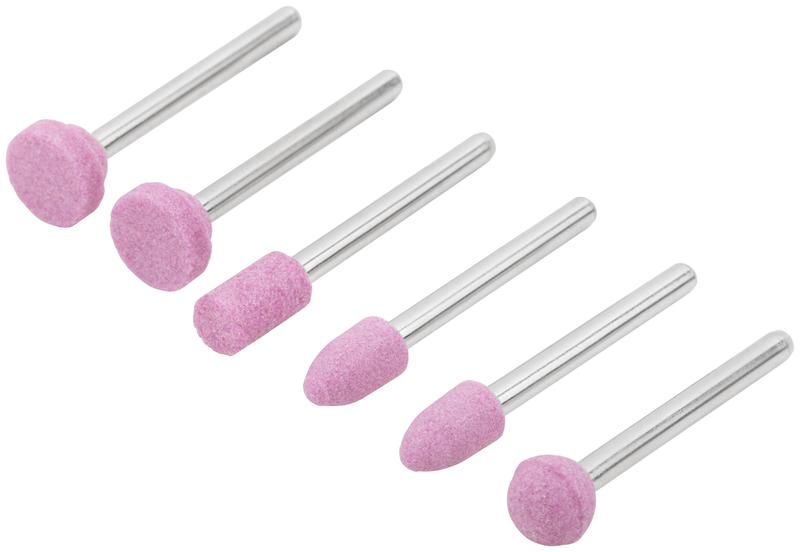 Набор шарошек мини для шлифовки изделий из стали и цветных металлов алюм./оксидная (6 предметов) FIT 36924