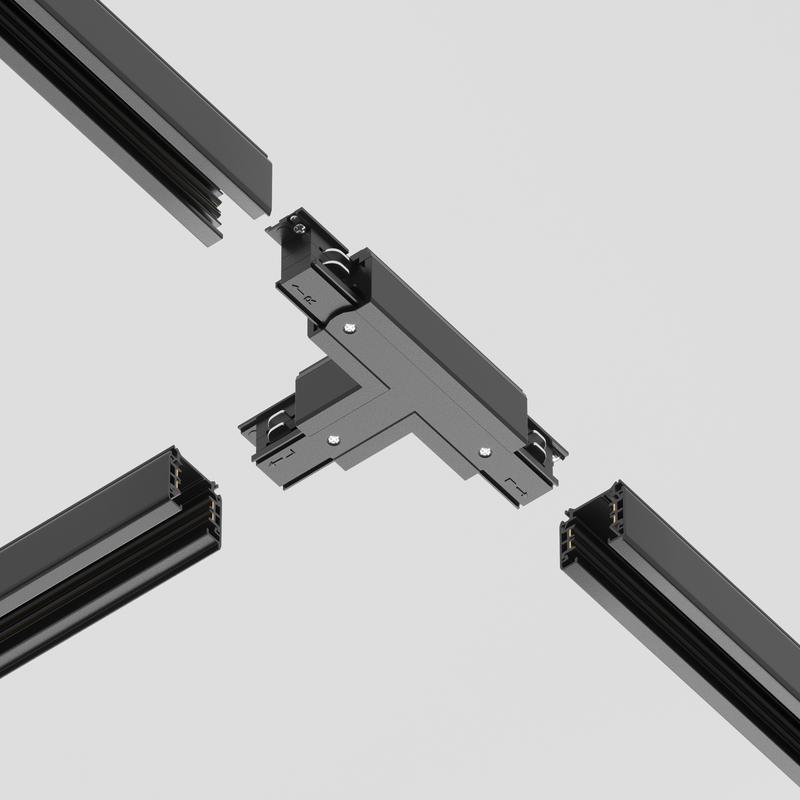Коннектор Т-образный лев. Trinity черн. Voltega TRA-VGL005CT-31B-L