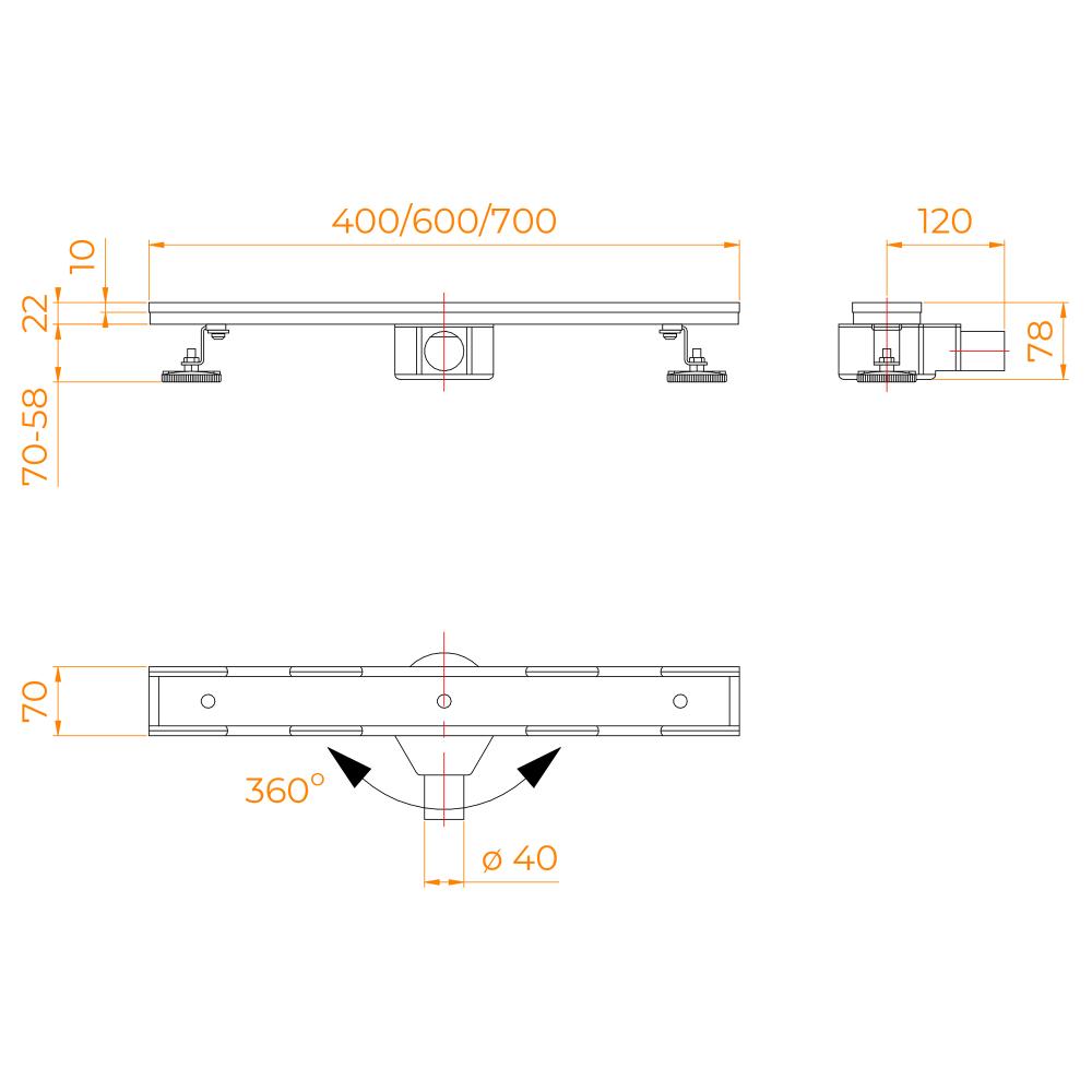 Душевой трап RGW SDR-08B, 21210860-014