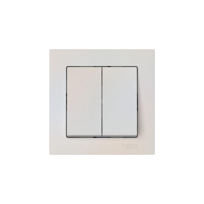 Выключатель 2-кл. AtlasDesign (сх. 5) 10AX быстрозажим. клем. в сборе жемчуж. SE ATN000452S