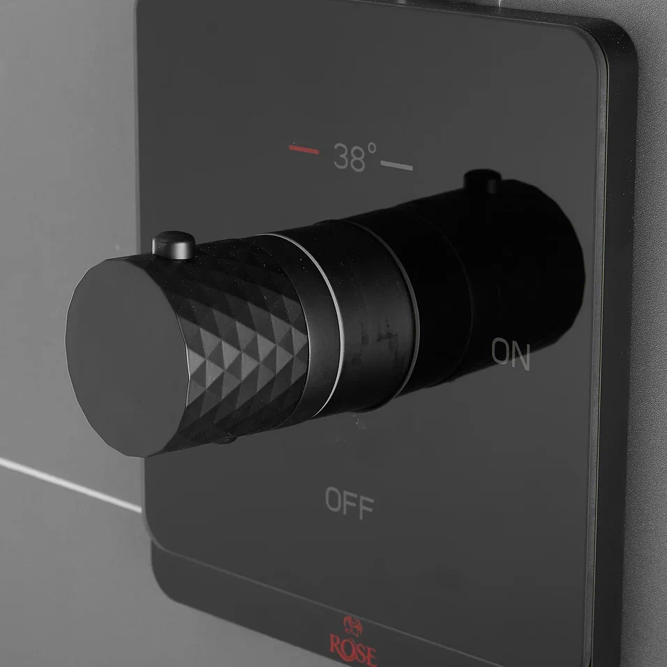 Гигиенический душ с термостатом Rose R105H, черный