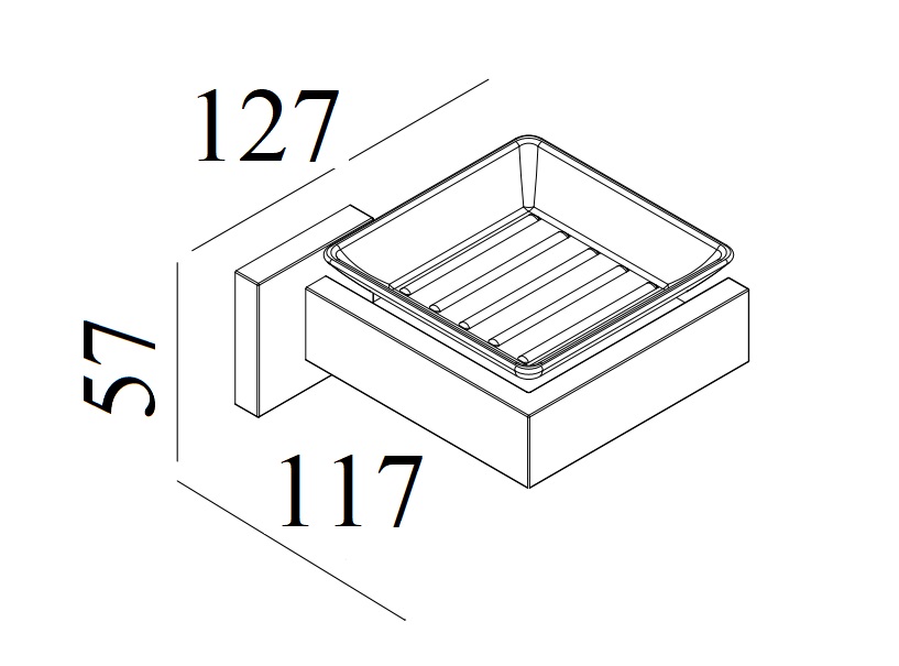 Мыльница CR-F25-H04MB стеклянная с держателем из нержавеющей стали BOCH MANN, цвет черный