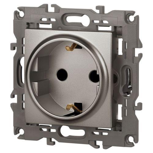 Розетка Elegance 14-2102-16 16А 250В 2P+E Schuko защ. шторки титан Эра Б0065806