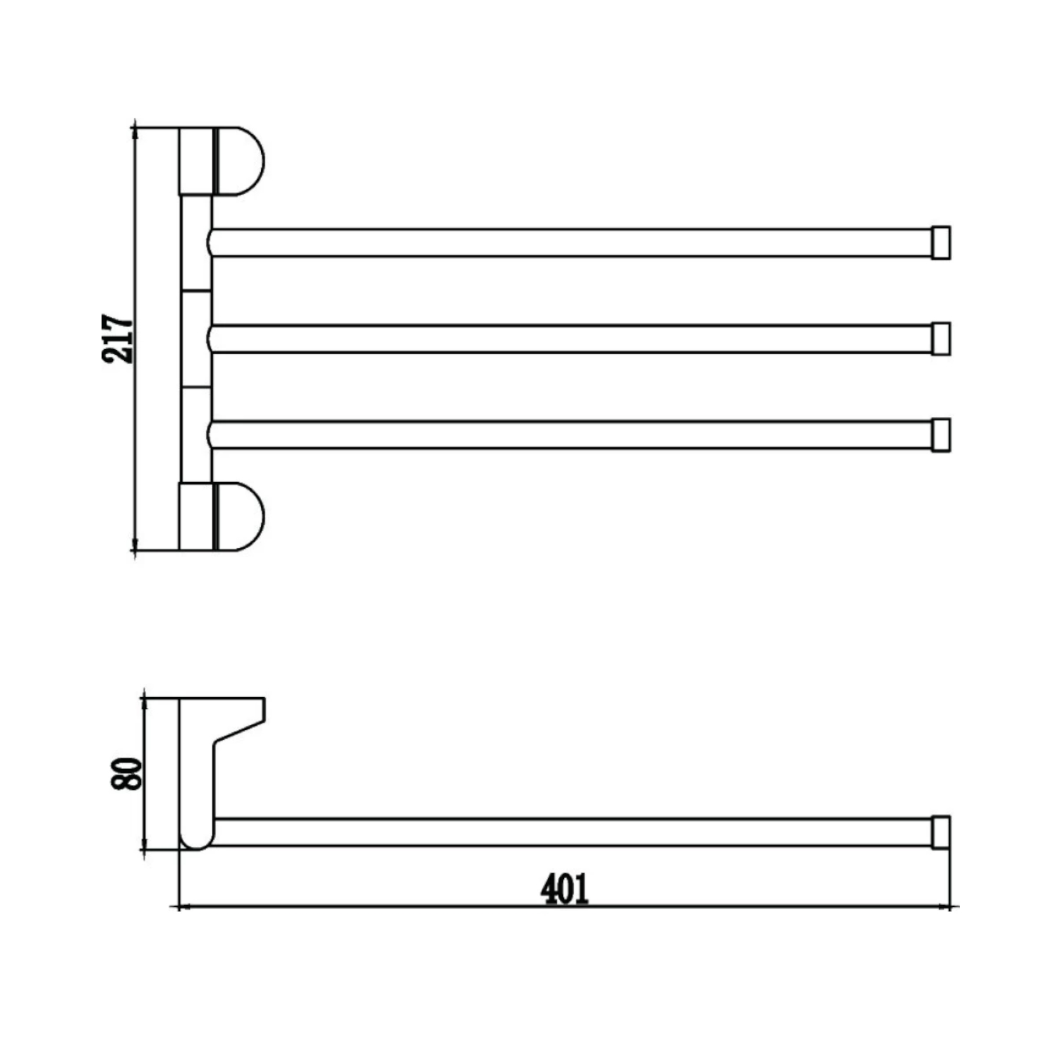 Полотенцедержатель Savol S-007303, хром