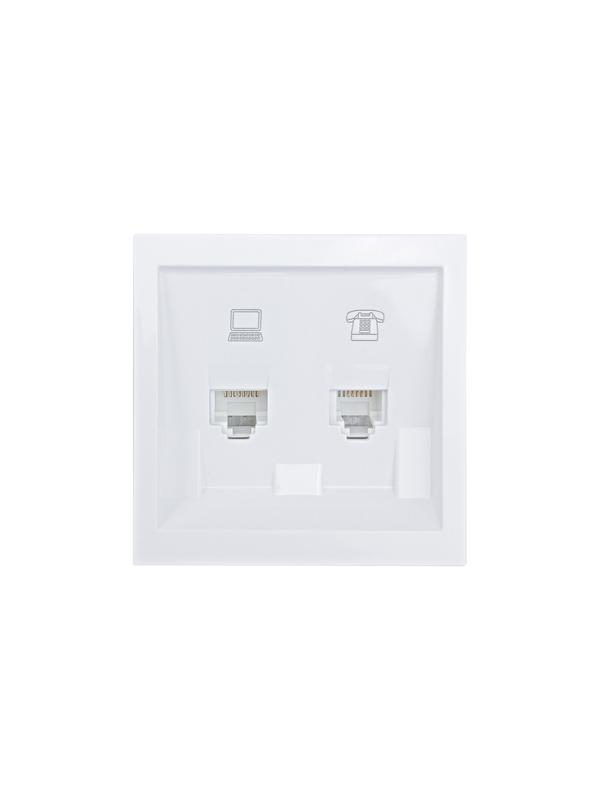 Розетка компьютер+телефон СП ZIMA бел. LEZARD 704-0288-143