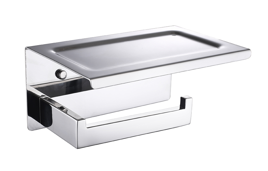 Держатель для туалетной бумаги с полкой NEW VENTURO хром