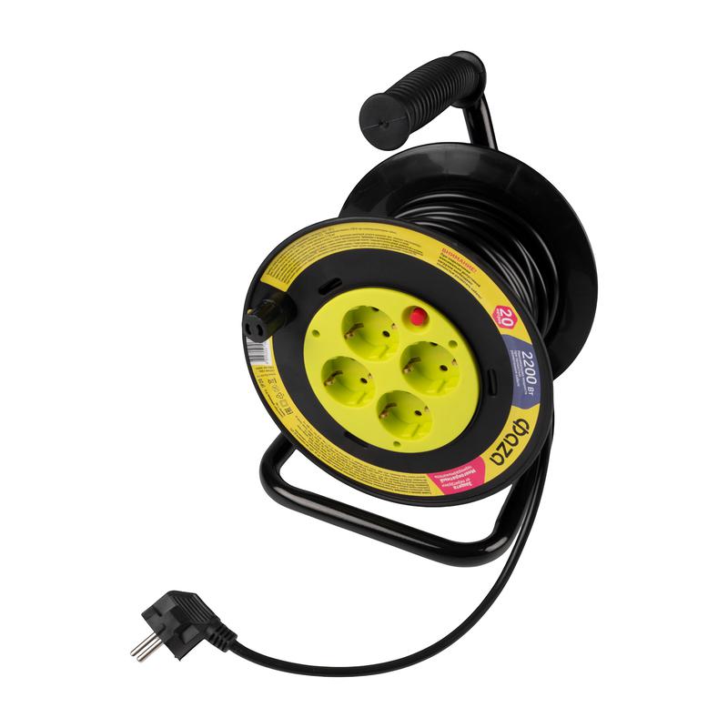 Удлинитель на катушке 4х20м с с заземл. CRG-04-2000 ФАZА 5063785