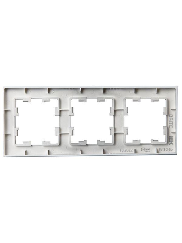 Рамка 3-м BRITE РУ-3-2-Бр стекло маренго матов. IEK BR-M32-G-31-K35
