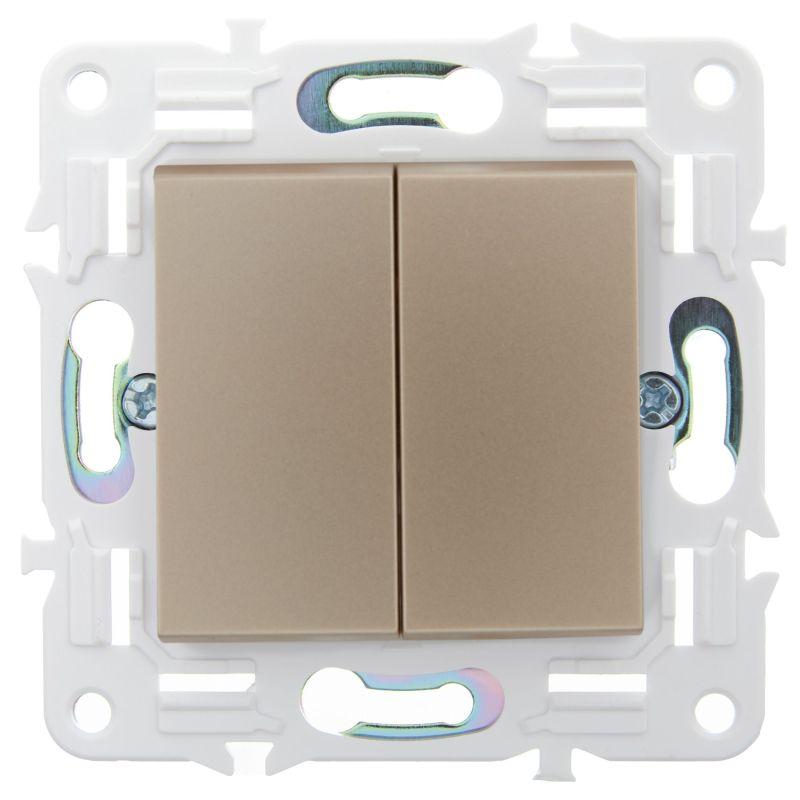 Выключатель проходной 2-кл. SKANDY 10А SK-V05Sa песочн. IEK SK-V22-0-10-K98