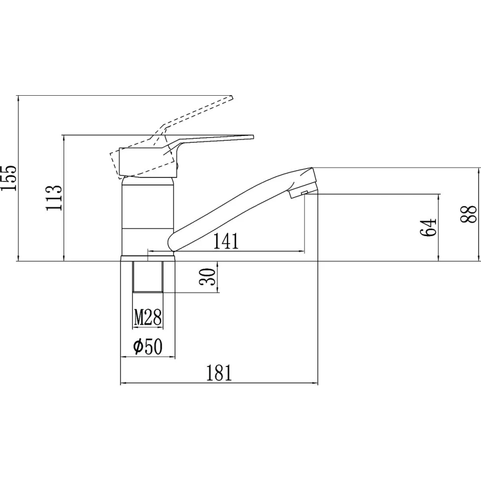 Смеситель для кухни Fmark FM4563, хром