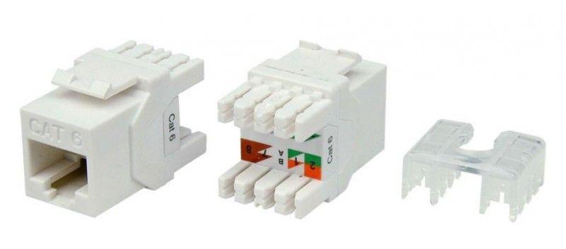 Вставка Keystone Jack RJ45 (8P8C) кат.6 180град. KJ8-8P8C-C6-180-WH бел. Hyperline 426189