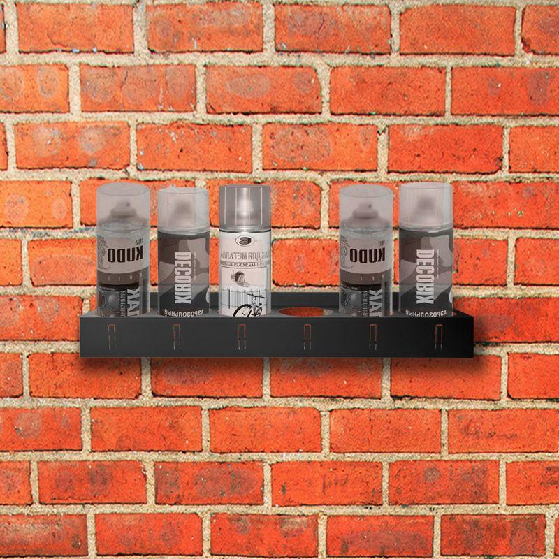 Держатель-органайзер для баллончиков настенный с крючками черн. Rexant 38-0653