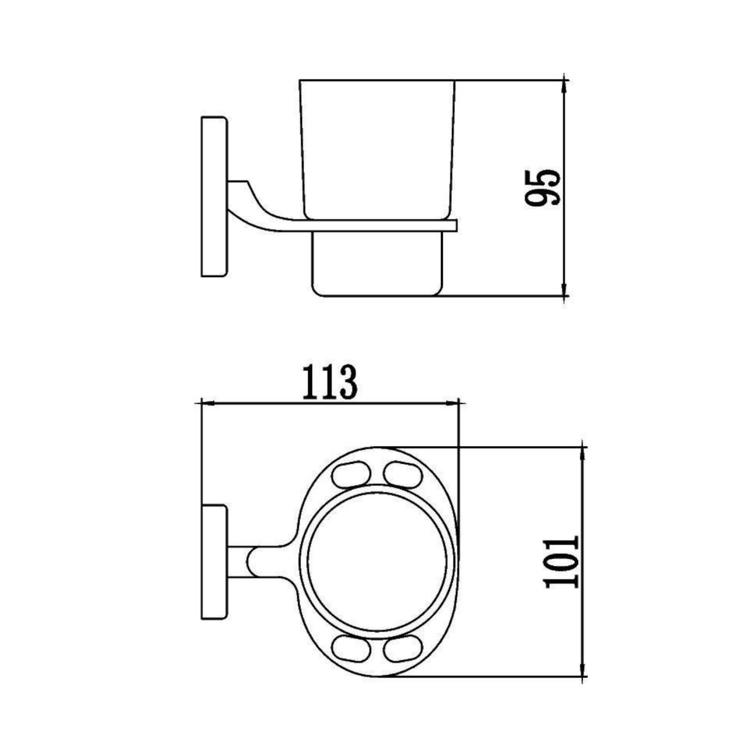 Держатель для стакана и зубных щеток Savol S-007057, хром