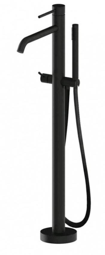 Смеситель для ванны напольный Paffoni LIGHT LIG032NO Черный матовый