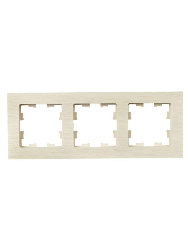 Рамка 3-м BRITE РУ-3-Бр беж. рифленый IEK BR-M32-51-K10