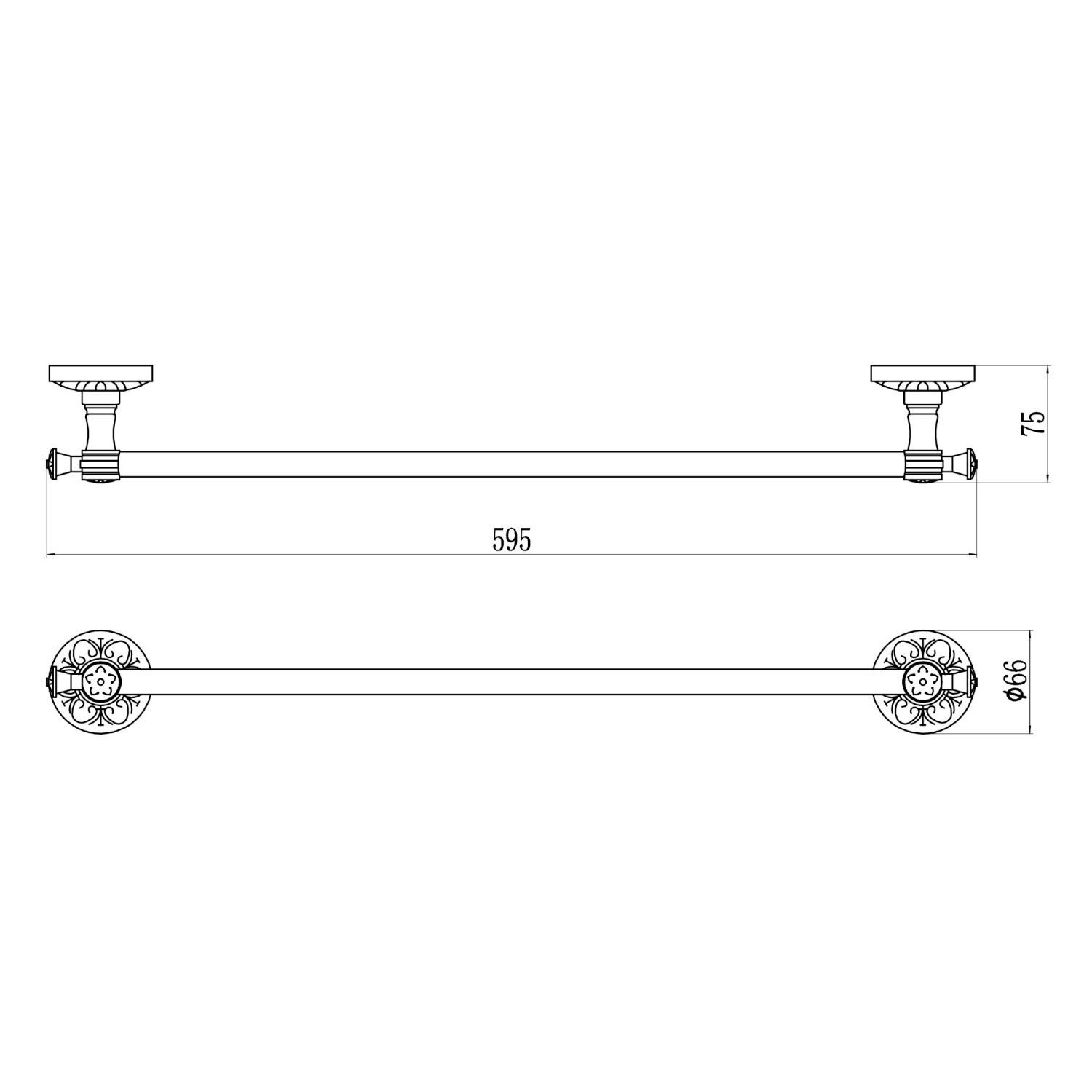 Полотенцедержатель Savol S-005824C, бронза