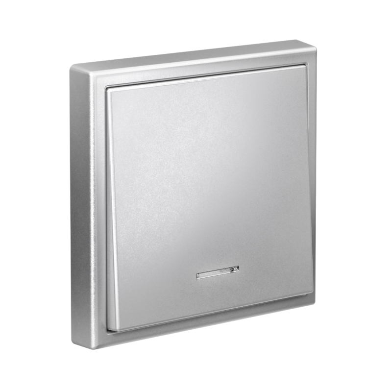 Выключатель 1-кл. ArtGallery 10AX с подсветкой быстрозажим. клем. механизм алюм. SE GAL000313S