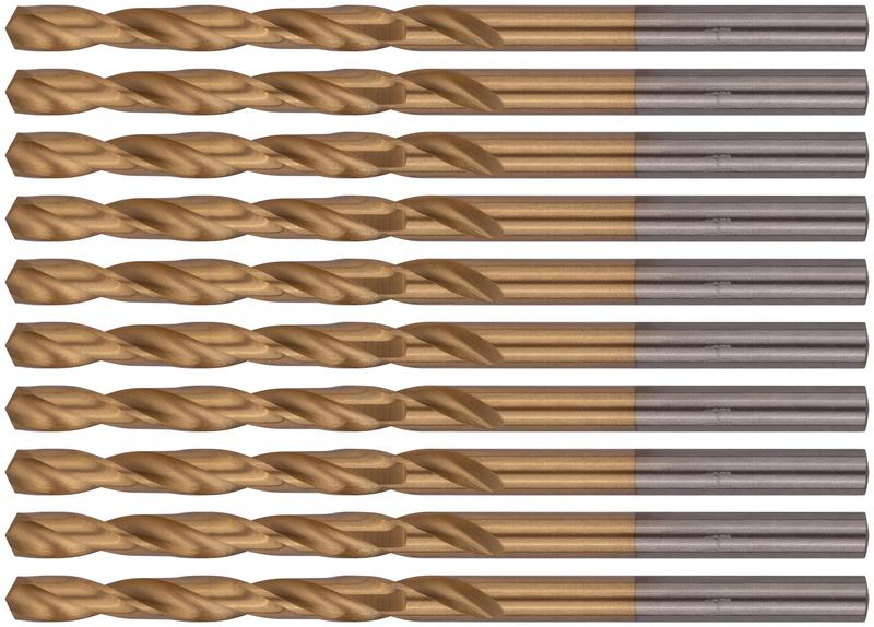 Набор сверл HSS по металлу 4.0мм титан. покрытие (уп.10шт) FIT 34140