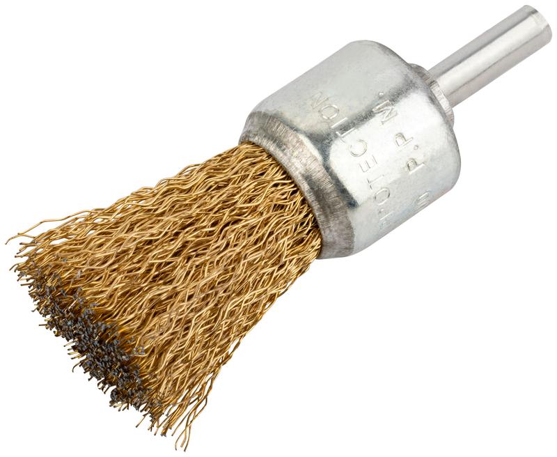 Корщетка-венчик со шпилькой стальная латунированная волнистая проволока 24мм КУРС 38470