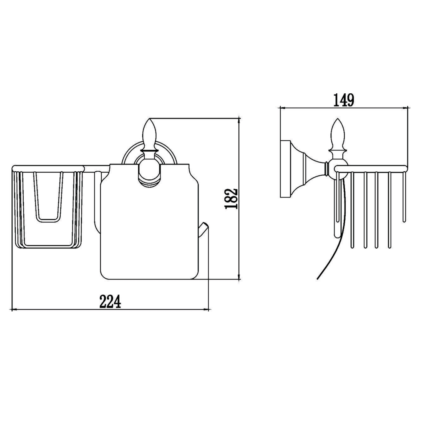 Держатель для туалетной бумаги и освежителя Savol S-L06851B, золото