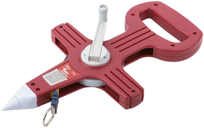 Рулетка геодезическая 30м стальная лента открытый пластик. корпус красн. КУРС 17763