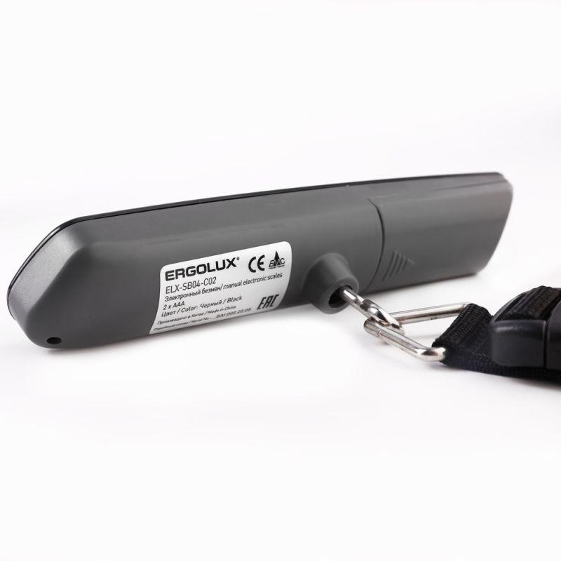 Весы ручные электронные ELX-SB04-C02 до 50кг безмен черн. Ergolux 15133
