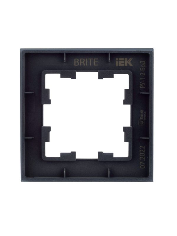 Рамка 1-м BRITE РУ-1-2-БрД стекло дым. IEK BR-M12-G-K30
