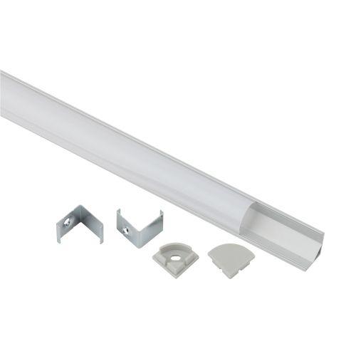 Комплект с угловым анодированным профилем 1616R-1m 16х16мм. 1м CAB280 сереб. Эра Б0062772