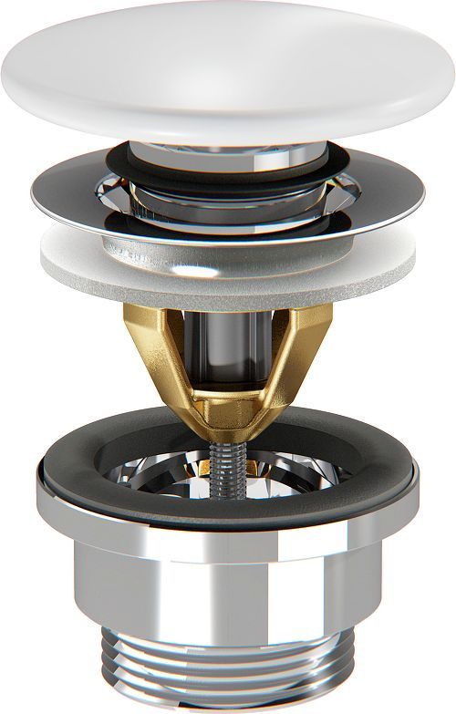 E78262-00 Донный клапан с керамической крышкой 72мм, клик-клак, белый Jacob Delafon (212557)