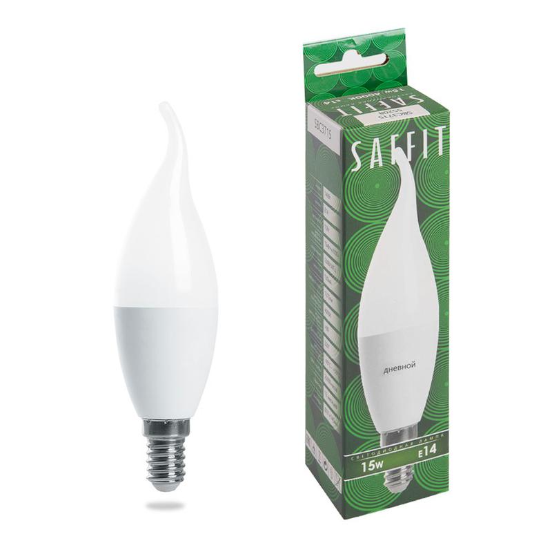Лампа светодиодная 15Вт 230В E14 6400К на ветру C37T SBC3715 SAFFIT 55208