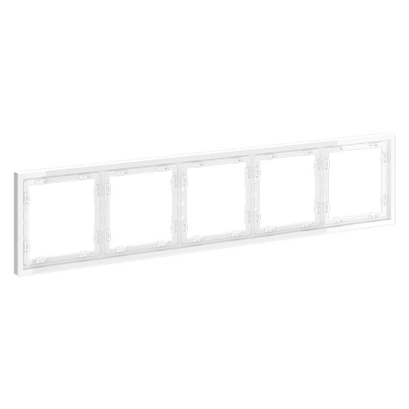 Рамка 5-м S70 пластик. бел. глянцевый Voltum VLS100501