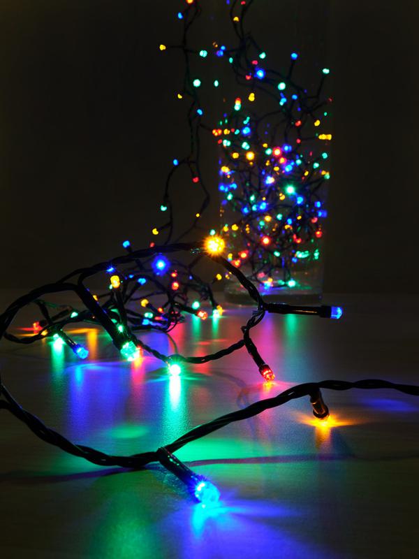 Гирлянда светодиодная "Нить" LD200-GM-BO 200LED мульти 20м уличная 8 режимов элементы питания 3хAA SHLights 4690601045447