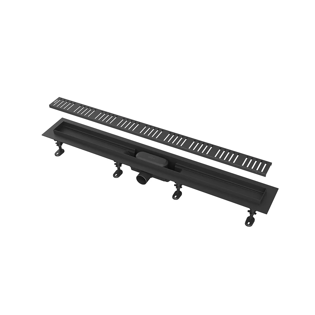 Душевой лоток smart из нержавеющей стали, черный