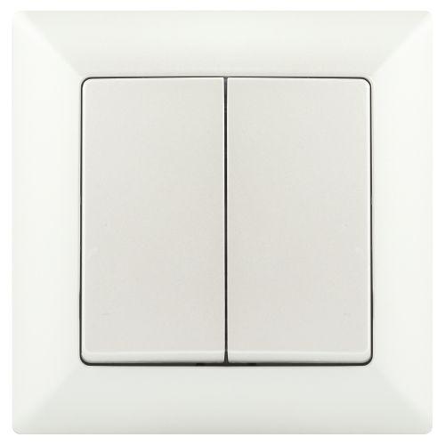 Переключатель 2-кл. СП Solo 4-107-06 10А 250В IP20 перламутр Intro Б0053614