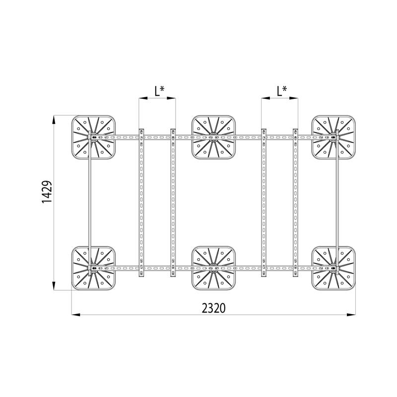 Конструкция опорная для установки оборудования TECHNORAPTOR FOOT 2000х1200 HD КМ TR0246
